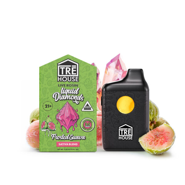 TreHouse Frosted Guava Sativa Live Rosin Liquid Diamonds Vape Pen