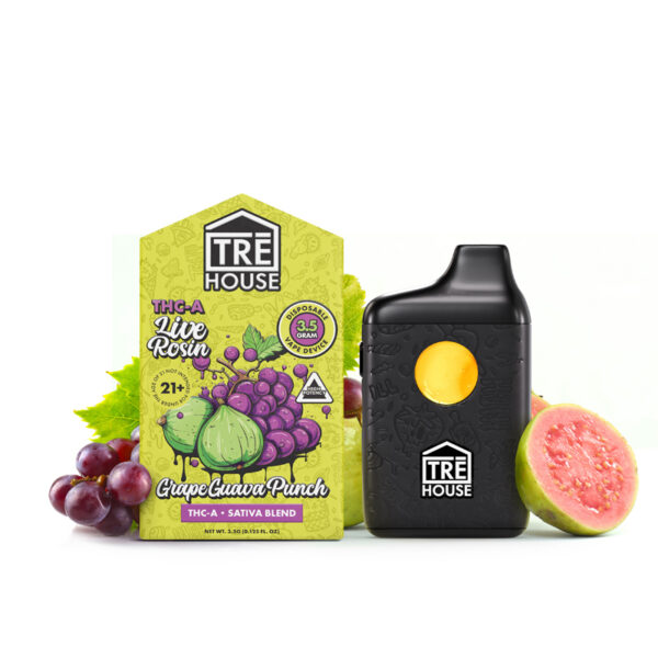 TreHouse Grape Guava Punch Sativa Live Rosin THCA Vape Pen