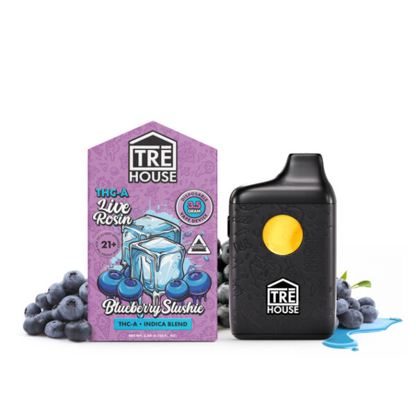 TreHouse Blueberry Slushie Indica Live Rosin THCA Vape Pen