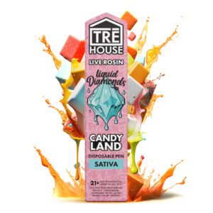 TreHouse Live Rosin Liquid Diamonds Vape Pen + D8 + D9 + D10 + HHC + THCP – Candyland – Sativa – 2g