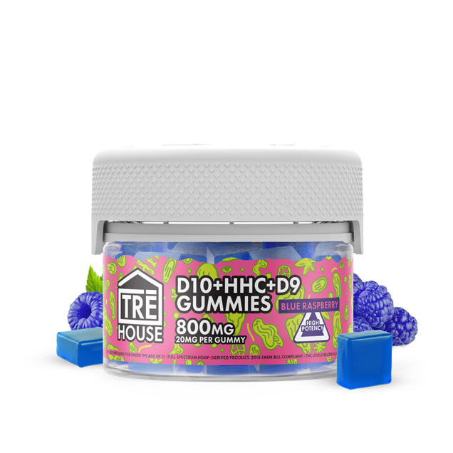 TreHouse Blue Raspberry D9-D10-HHC Gummies