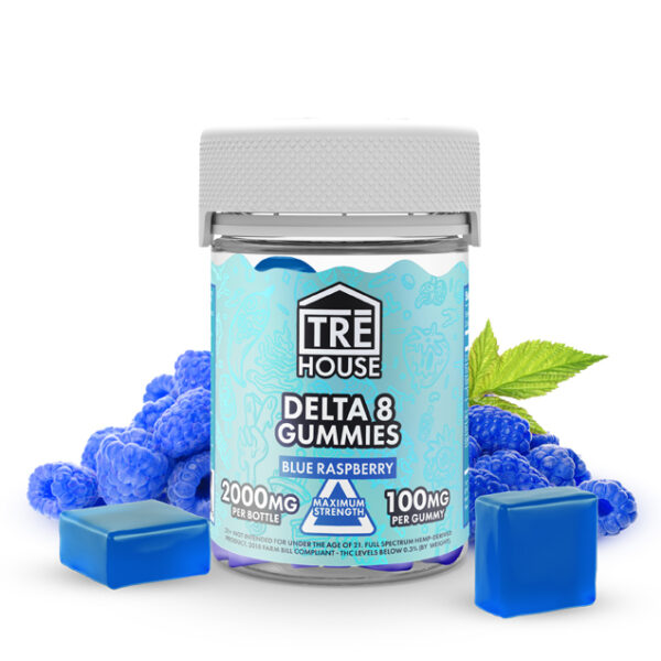 TreHouse Blue Raspberry Delta 8 THC Gummies